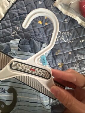 Dapper Dude Baby onesie set  with Navy & White Stripes